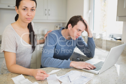 Couple focused on finances