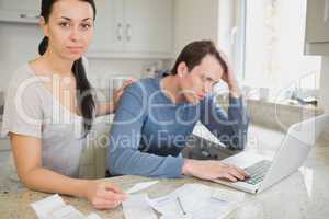 Couple focused on finances
