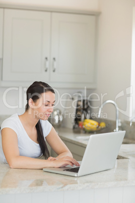 Woman working on the laptop