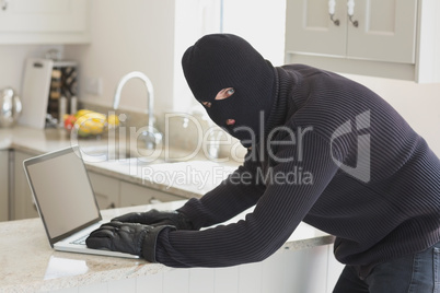Robber at laptop