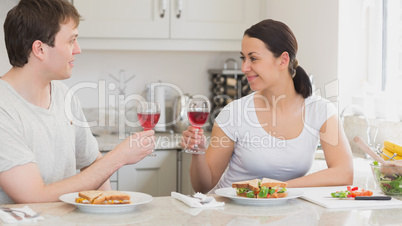 Young people having lunch