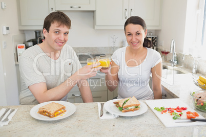 Young people eating healthy