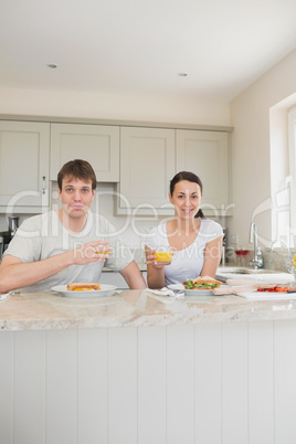 Two friends having a meal