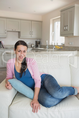 Relaxing woman on the couch