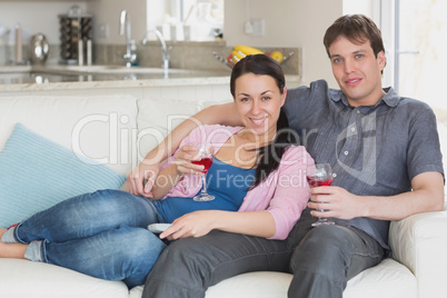 Young couple relaxing on the couch
