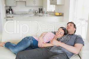 Young couple sleeping