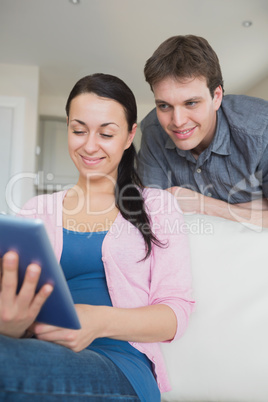 Young woman using a tablet computer