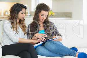 Women doing their homework