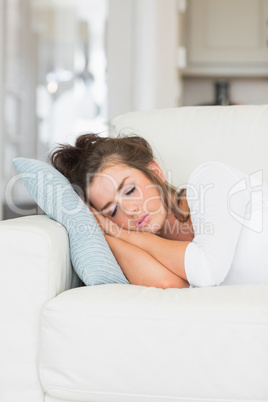 Young woman having nap