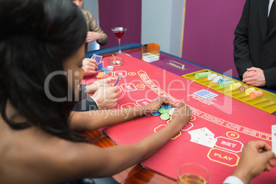 Woman winning at poker