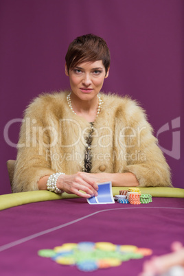 Angry woman at poker table Angry woman at poker table
