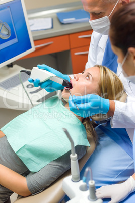 Scared patient at dentist office