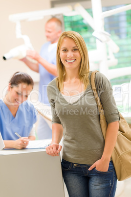 Female patient coming to dental surgery