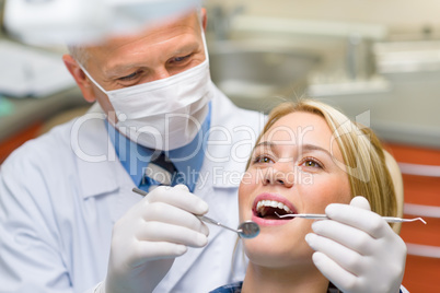 Healthy teeth patient at dentist office