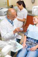 Woman visit dentist orthodontic surgery