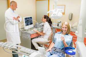 Smiling patient at dentist surgery