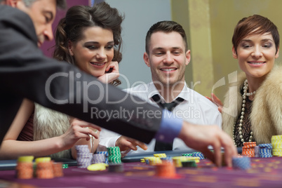 Amused group in a casino