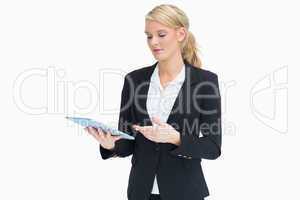 Businesswoman with her tablet