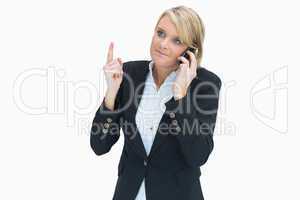 Woman giving out on phone