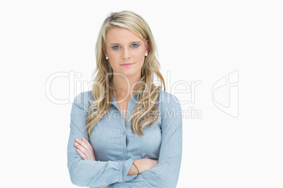 Blonde with arms crossed