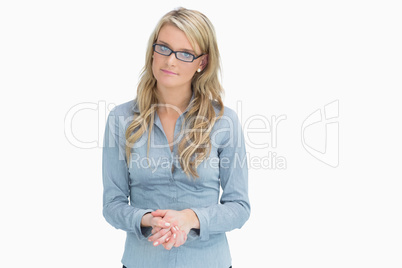 Woman folding her hands