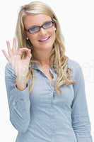 Woman showing ok sign