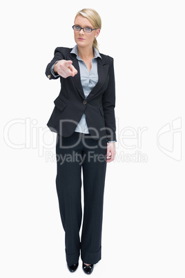 Angry businesswoman pointing Angry businesswoman pointing