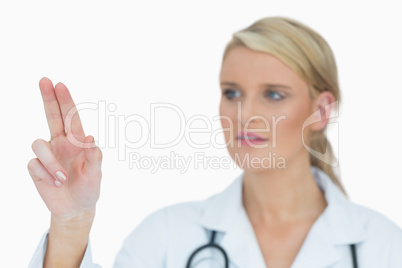 Doctor pointing at something