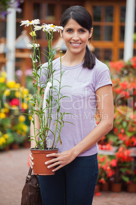 Customer carrying a product