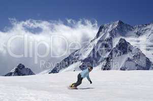 Snowboarder at ski resort