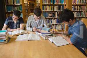 Students doing assignments in library