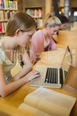 Women studying in the library