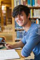 Student sitting at the library