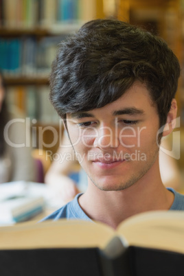 Student reading a book