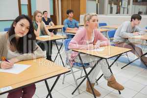 Students sitting at the classroom