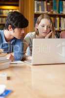 Students sitting at a laptop