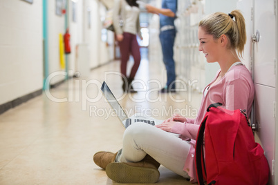 Woman sitting on the floor