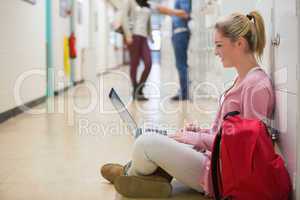 Woman sitting on the floor