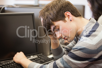 Student sleeping at the computer