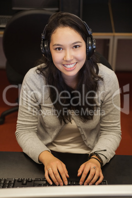 Girl sitting at the computer