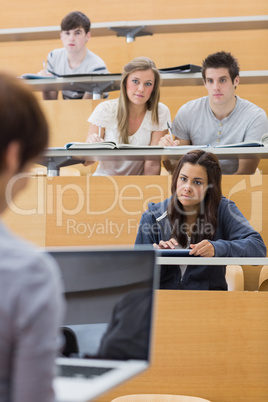 Students looking at the teacher