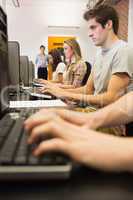 Man sitting at the computer concentrating