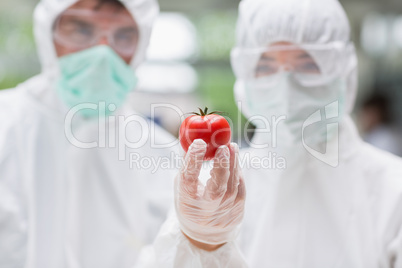 Two students standing at the laboratory