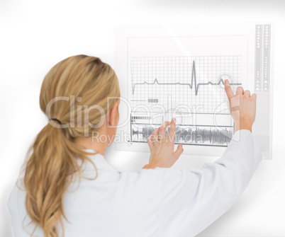 Doctor using heart rate interface
