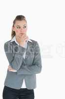 Businesswoman looking away in thought