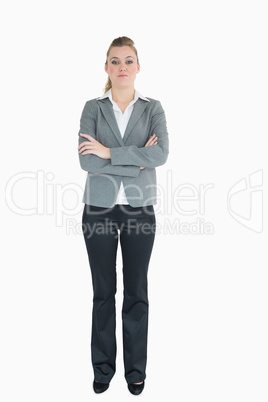 Businesswoman having arms crossed