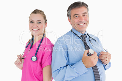 Two doctors smiling