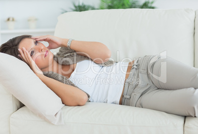 Woman with a headache Woman with a headache