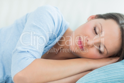 Woman sleeping on the couch