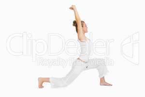 Woman in low lunge yoga pose